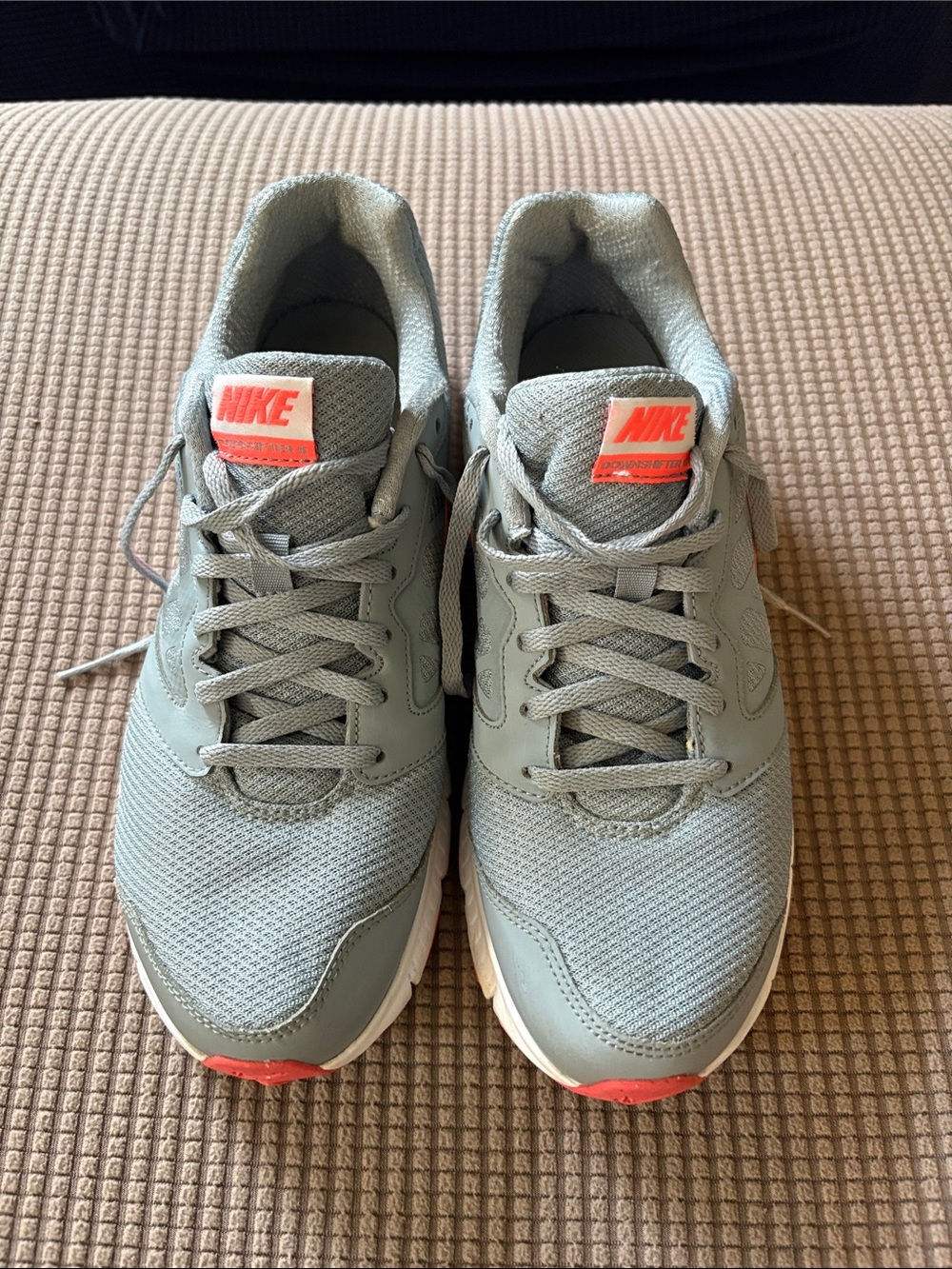 Nike Women's Grey Sneakers with Coral Accents